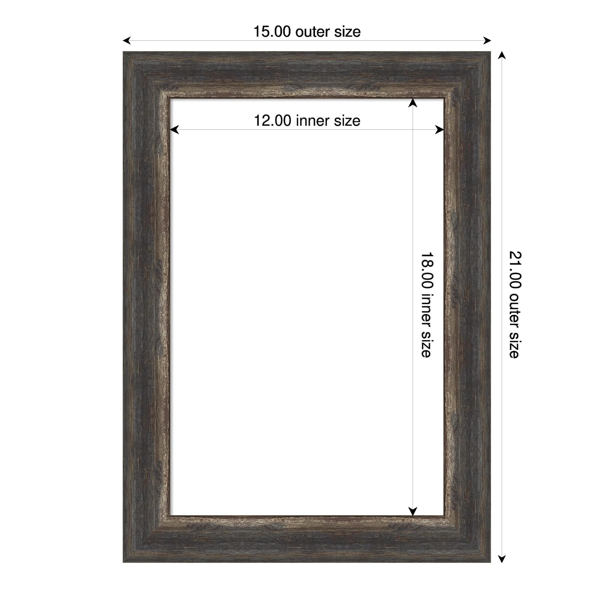 Amanti Art Bark Rustic Char Narrow Framed Dry Erase Magnetic Board