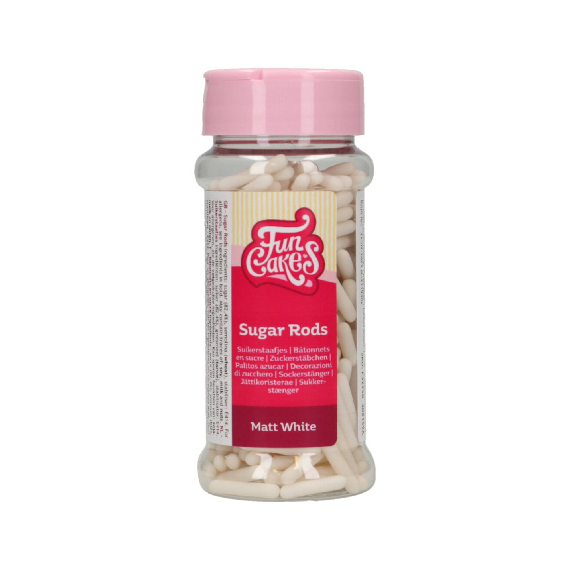 FunCakes White Metallic Rods 70g