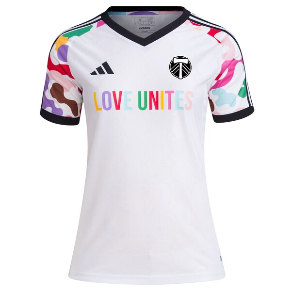 Portland Timbers adidas Women's 2024 Pride Pre-Match Top - White