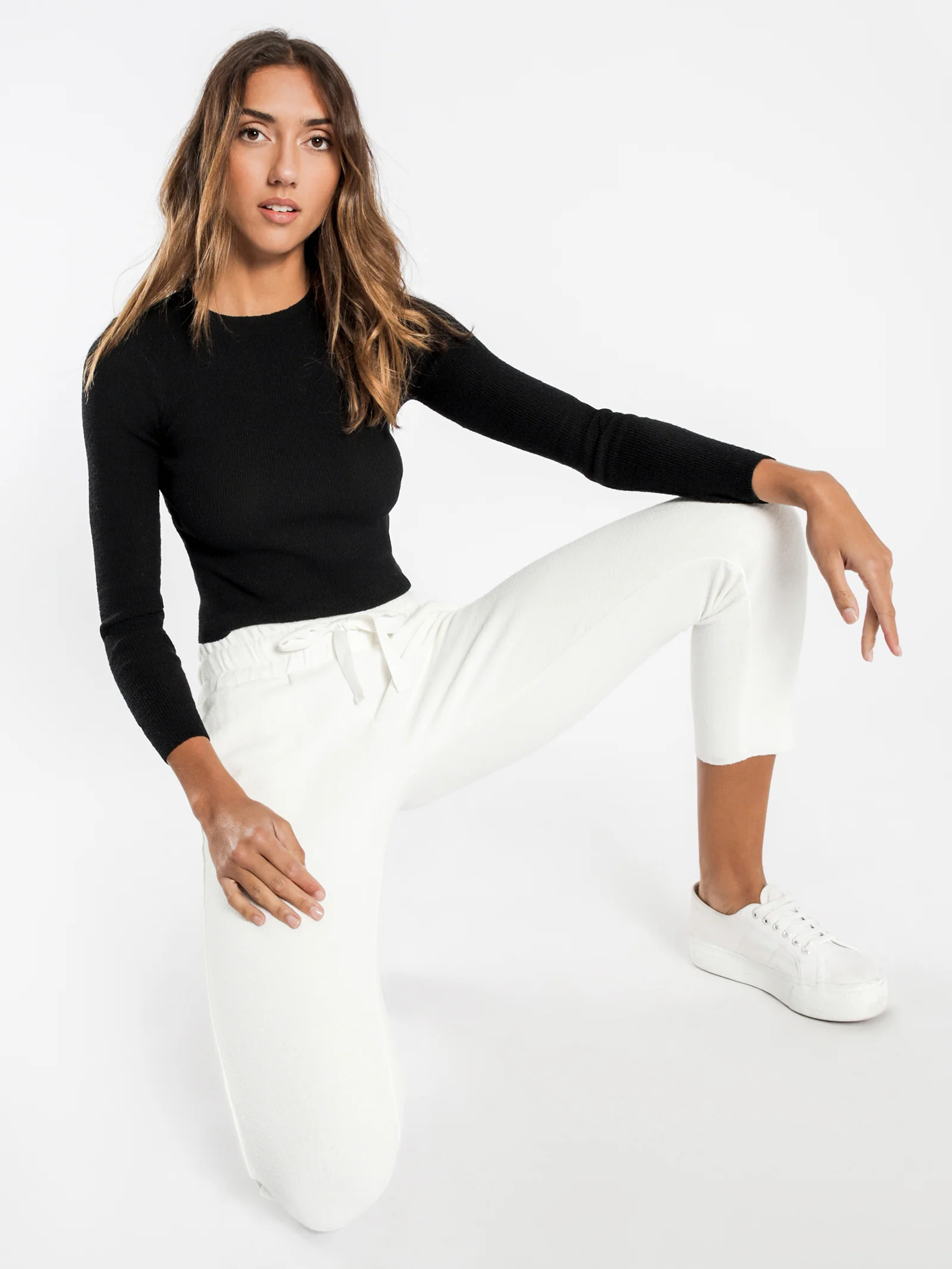 Regan Fitted Knit Long Sleeve T-Shirt