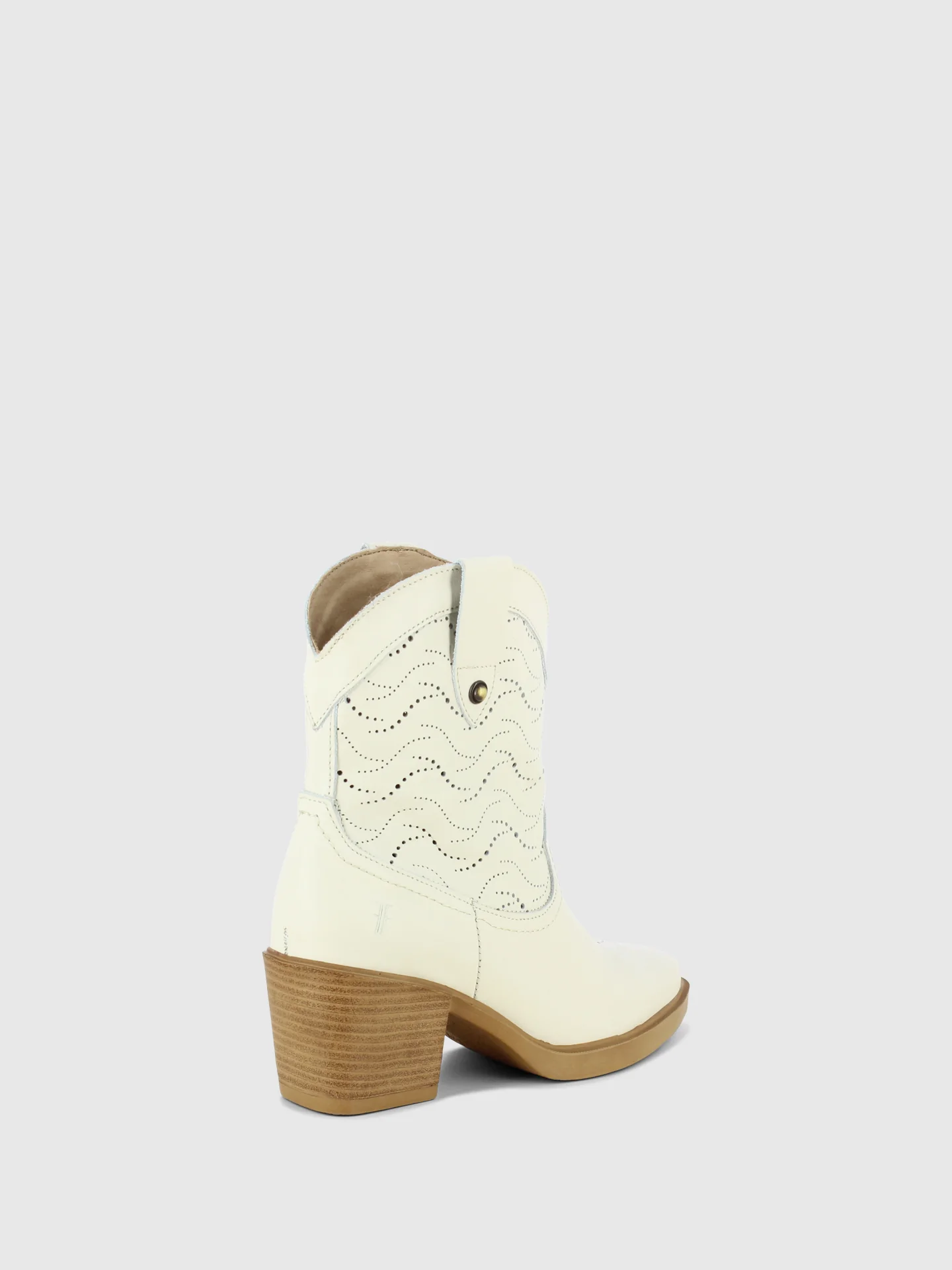 Botins Texanas em Branco Cru