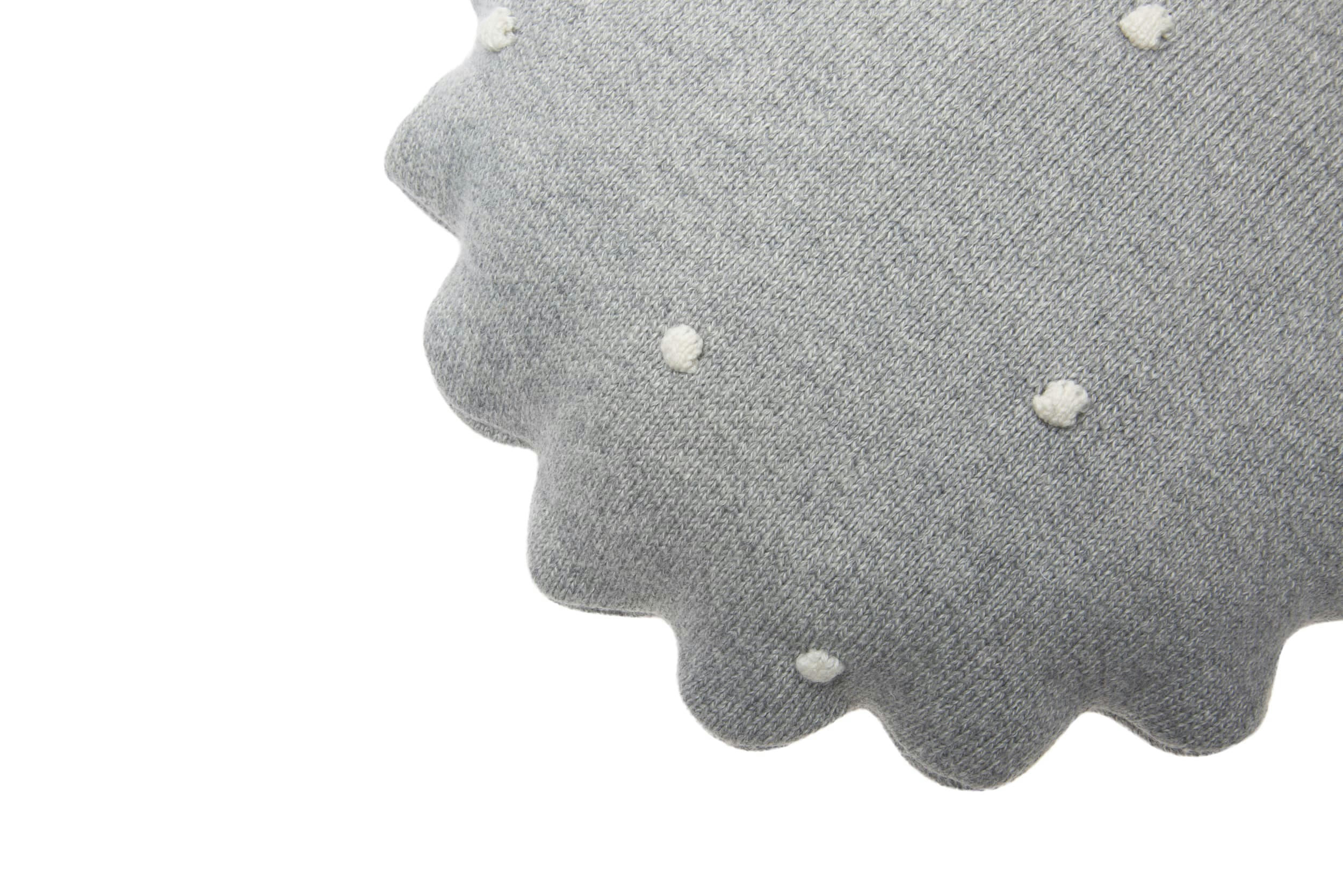 BISCUIT - Coussin biscuit de coton gris 25x25