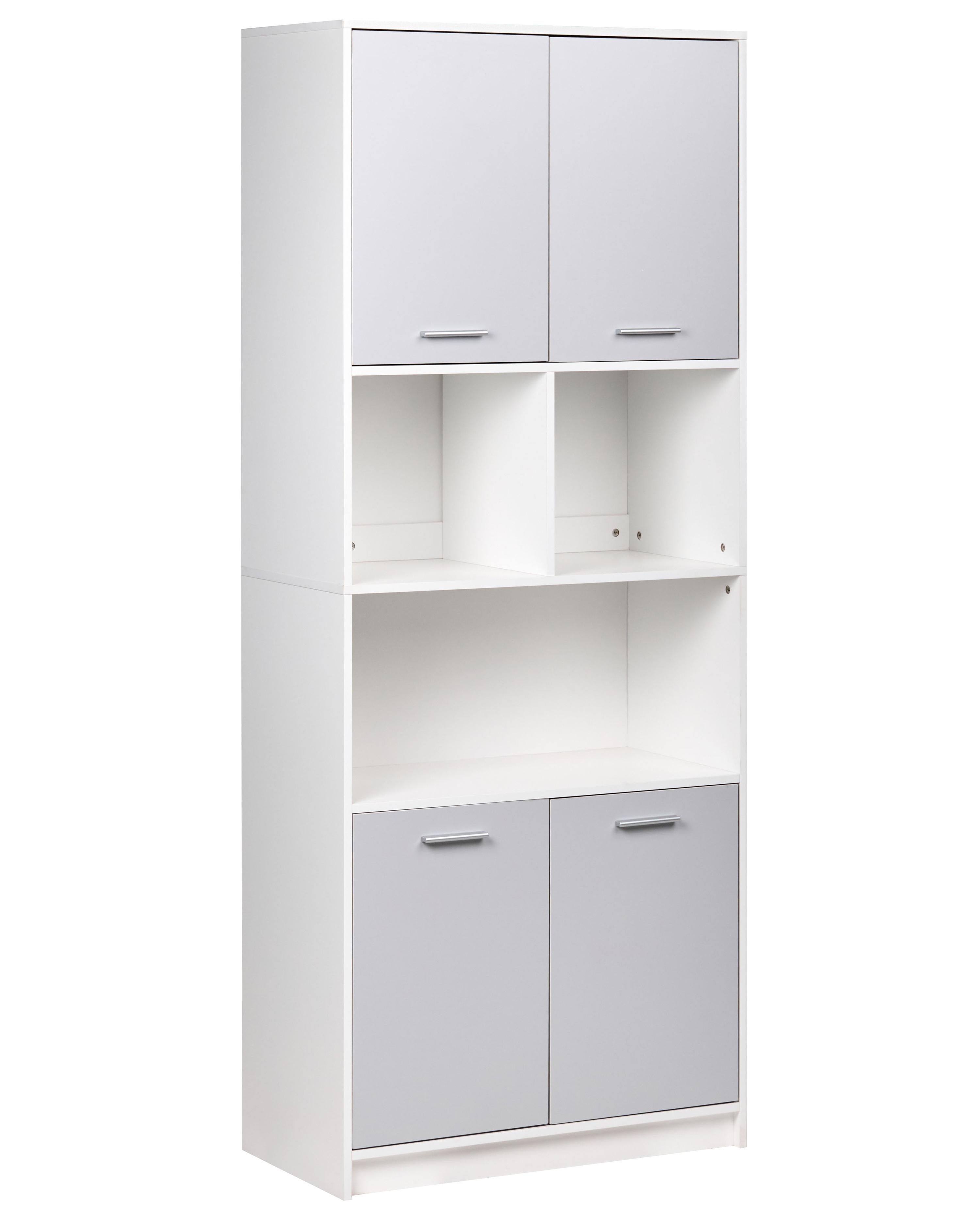 2 Door Bookcase ZEHNA Grey/ White