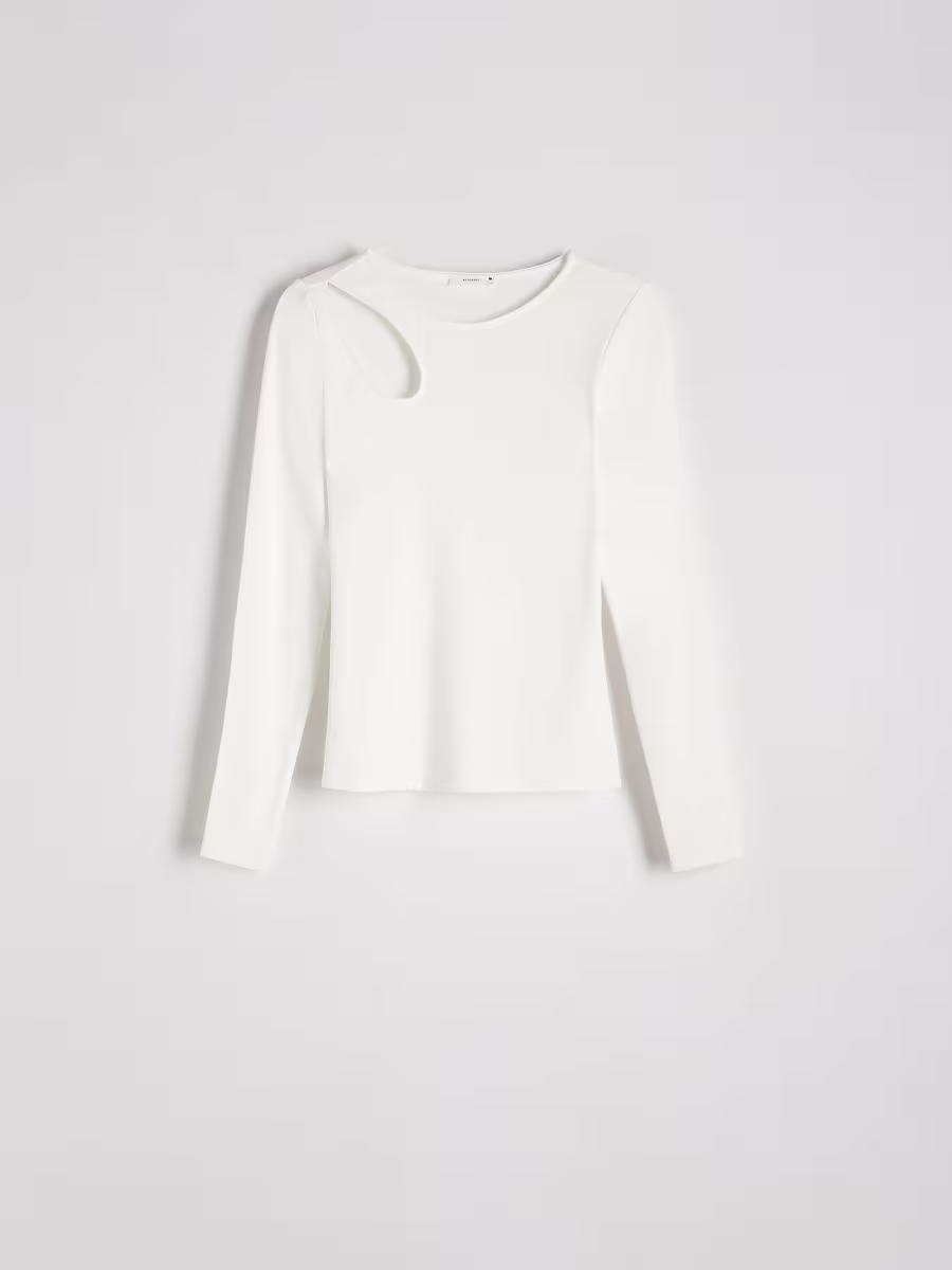 Long Sleeve Top With Decorative Cut-Out