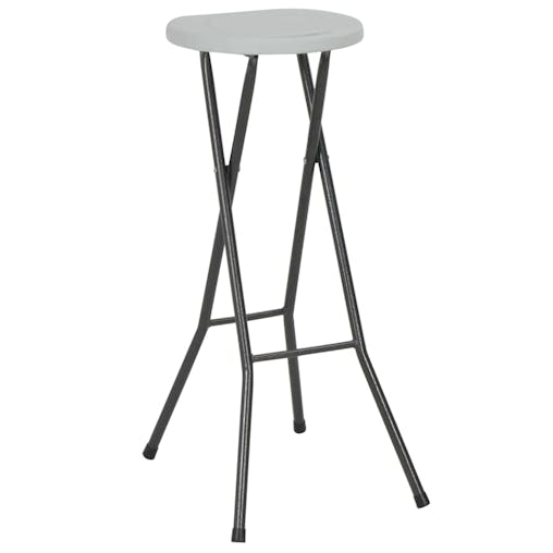 NNEVL Folding Bar Stools 2 pcs HDPE and Steel White