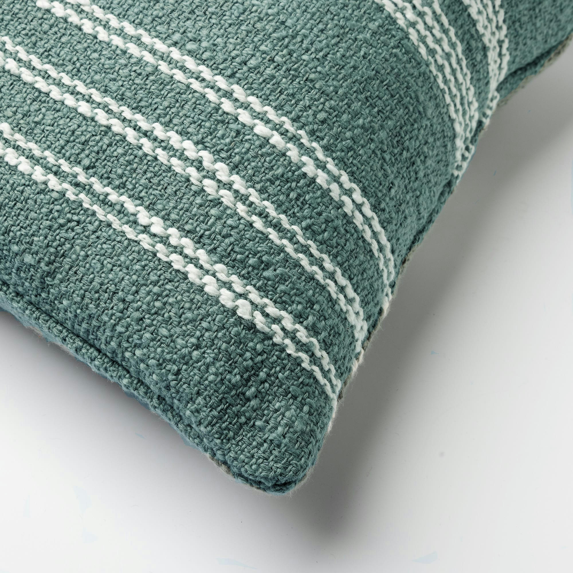 - Coussin - vert en coton 45x45 cm avec motif rayé