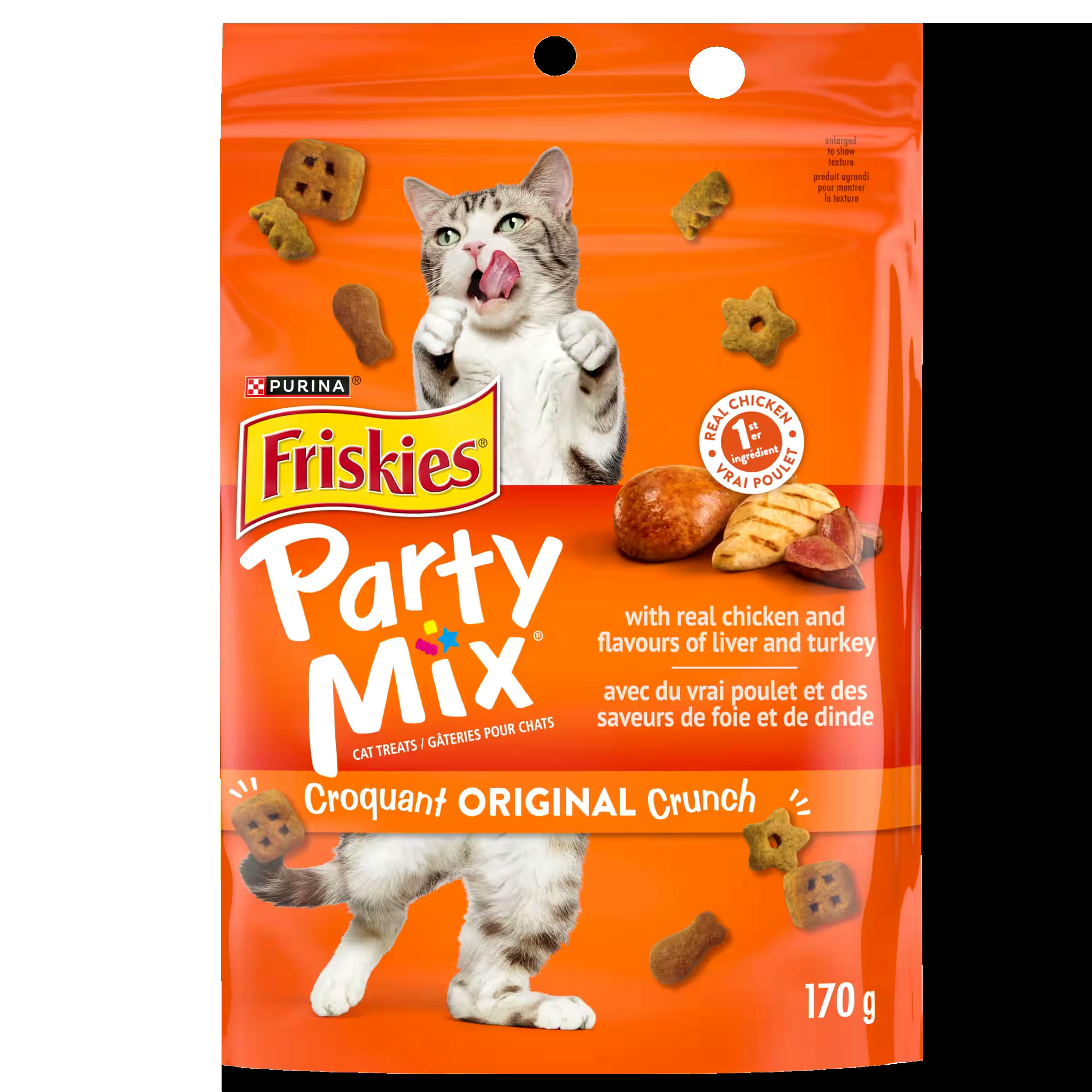 Friskies Party Mix™ Original Crunch with Real Chicken Dry Cat Treats, 170-g