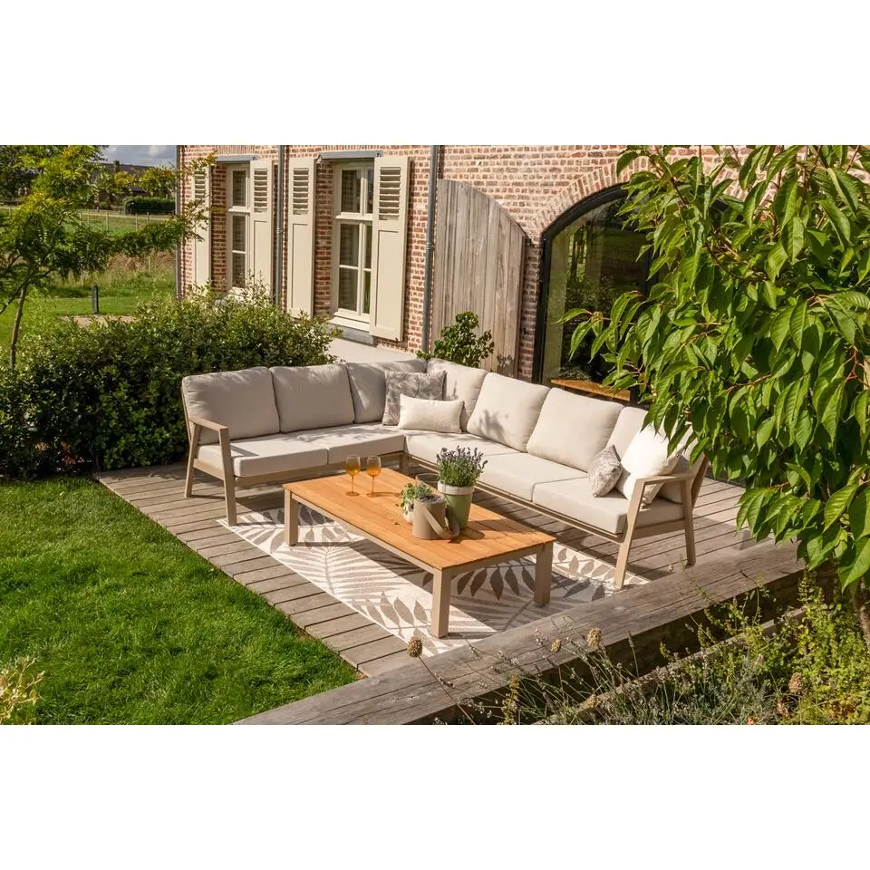 VDG Mindo alu/teak salon tafel 150x75 cm. - Latte