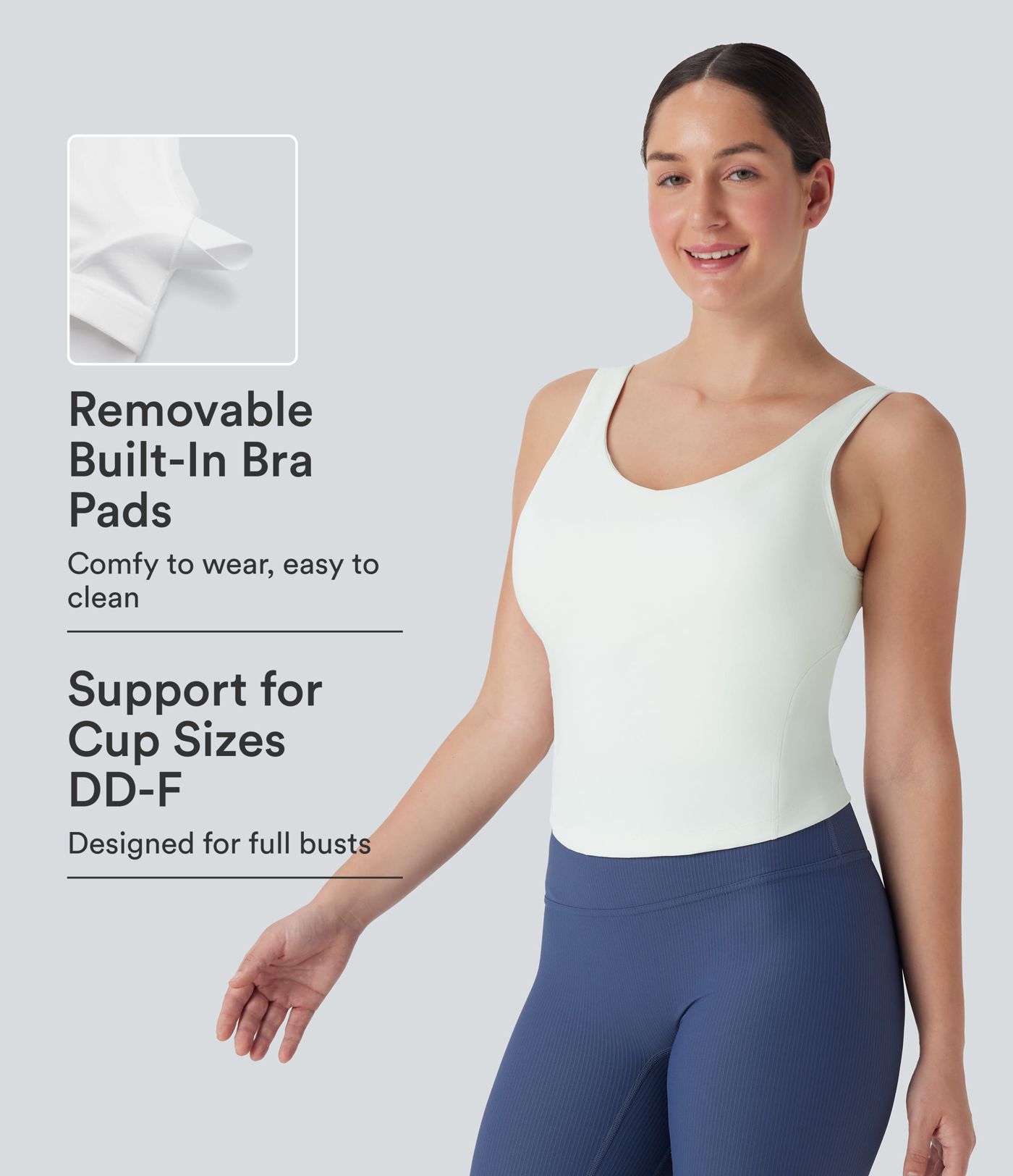 Débardeur course SoftlyZero™ Plush col V rembourré E-G