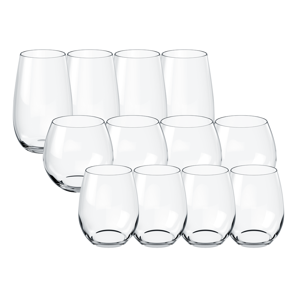 Entree Drinking glass set - Clear, crystal glass