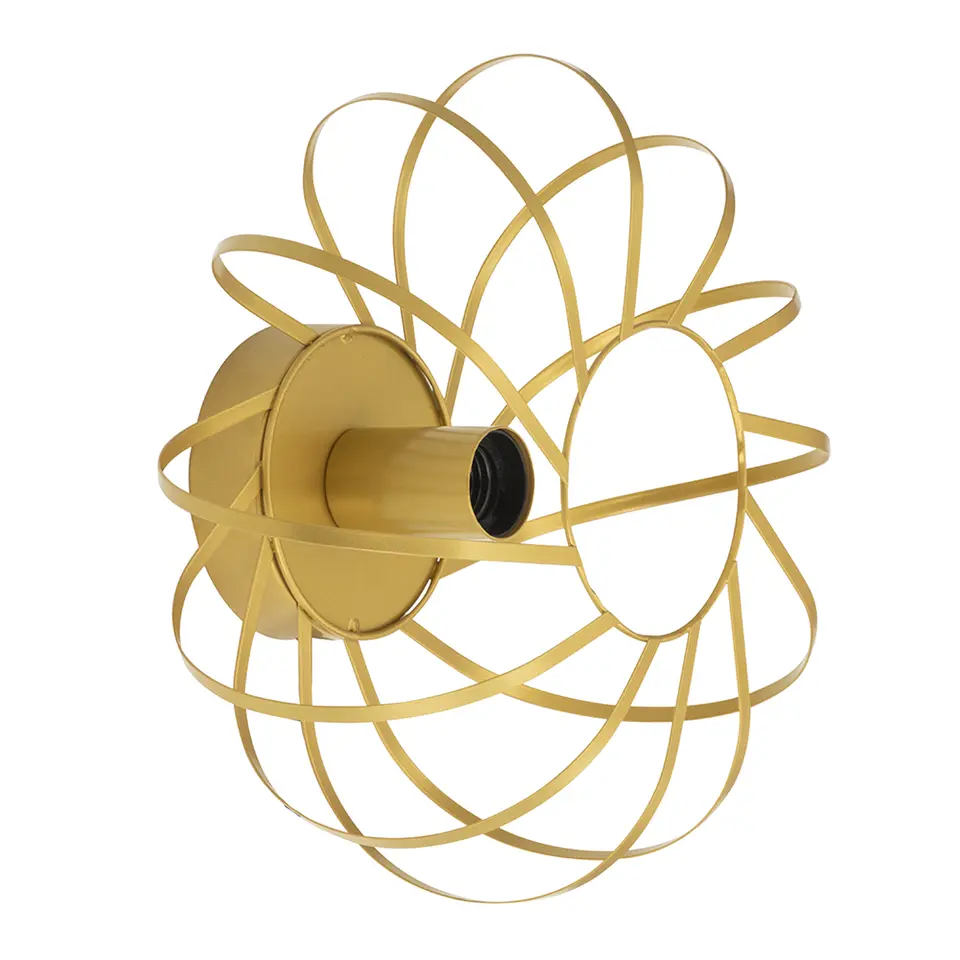 Wandlamp Pamplona E27 - goudkleur - 15x&Oslash;30 cm