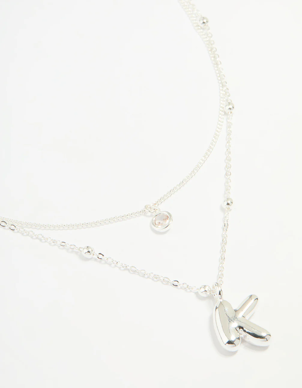 Gold Plated Bubble Letter K Necklace