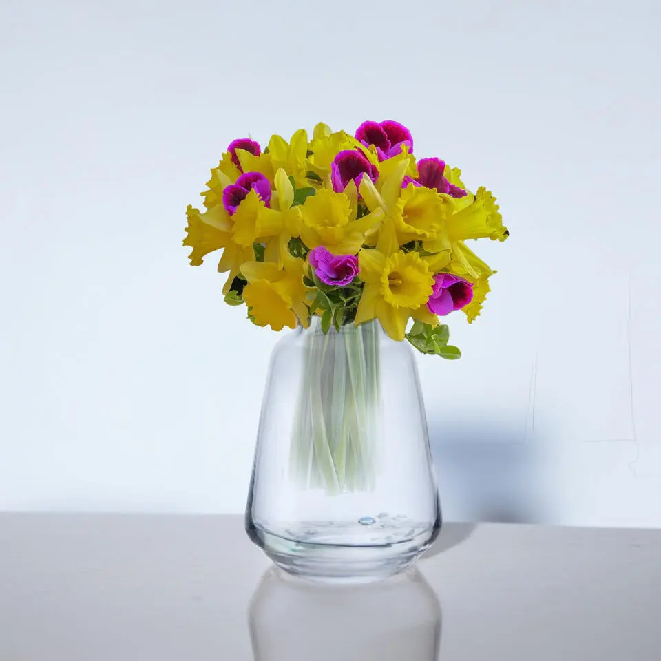 Hakbijl Glass Bloemenvaas Kiffa - transparant - glas - D13 x H17