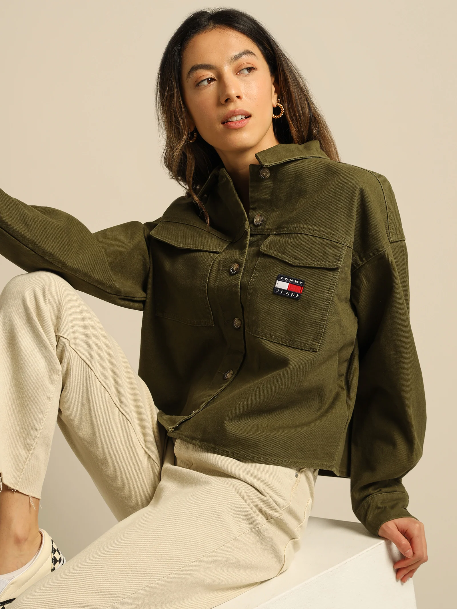 Cropped Badge Overshirt