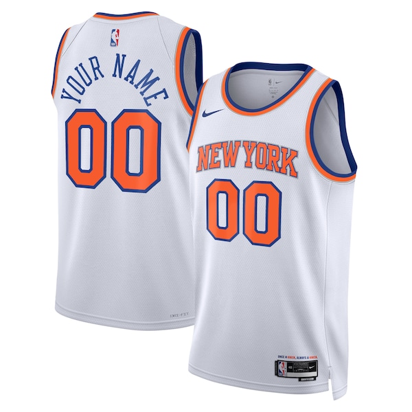 New York Knicks Nike Unisex Swingman Custom Jersey White - Association Edition/Blue