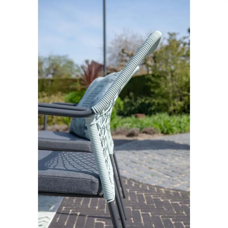 5-delige tuinset Dido stoelen zachtgroen - Rimini tafel