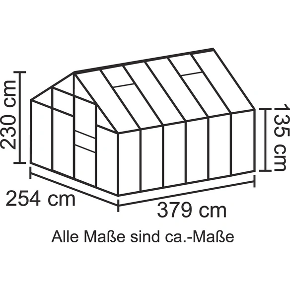 Gewächshaus »Merkur«, 9,9 m², Kunststoff/Aluminium, winterfest