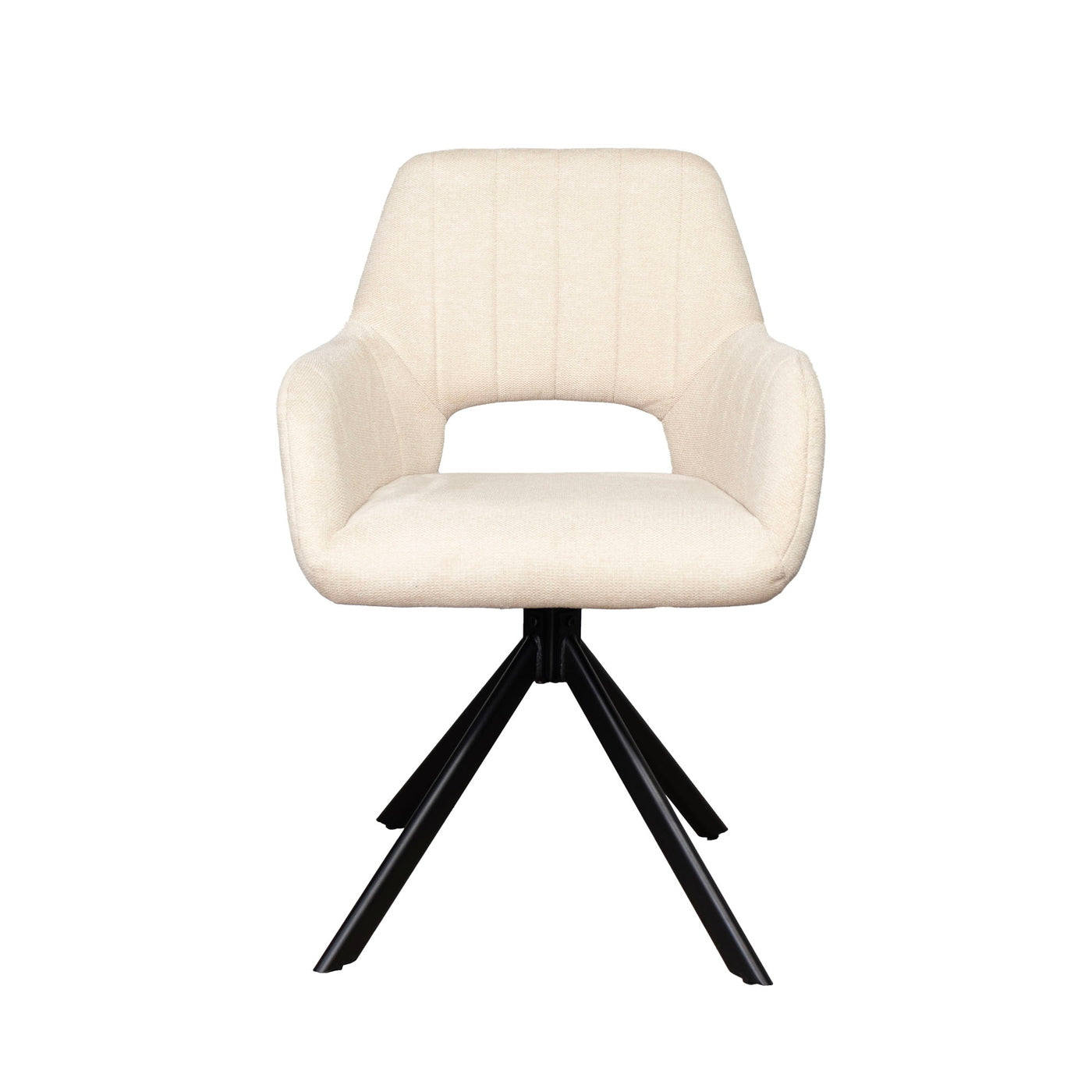 Giga Meubel Eetkamerstoel Nola - Polyester/Metaal - Beige - Set van 2
