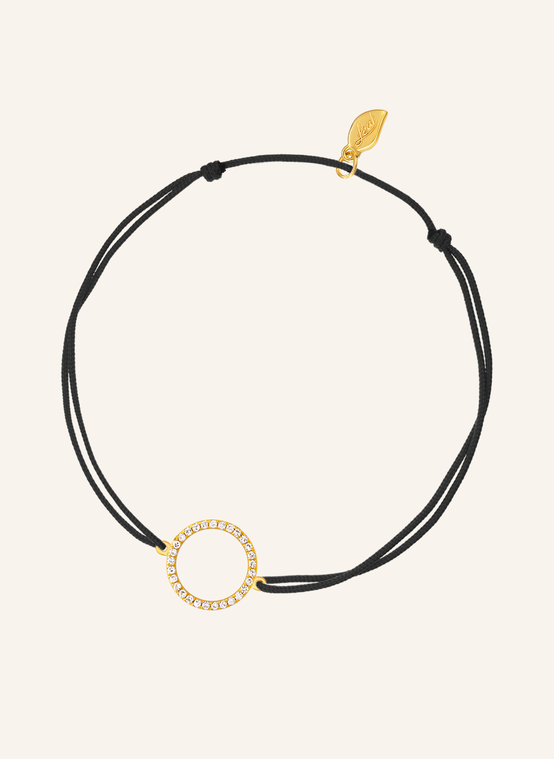 Leaf Freundschaftsarmband CIRCLE aus 18 Karat Gelbgold mit Diamanten