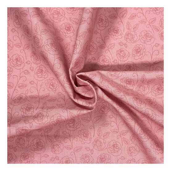 Dusky Pink Cotton Rose Blender Fabric by the Metre