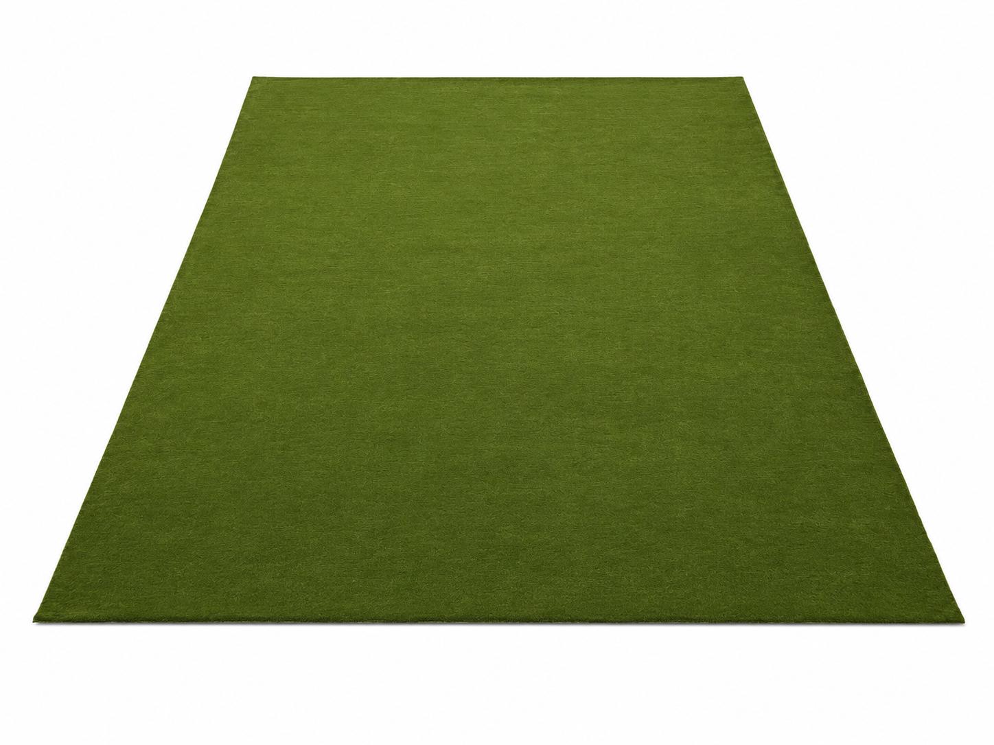 Olive Green Plush Area Rug, Modern Minimalist Living Room Carpet