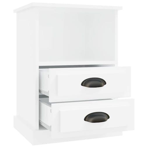 NNEVL Bedside Cabinets 2 pcs High Gloss White 43x36x60 cm