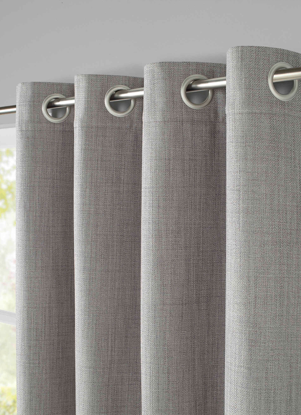 RIDEAU ISOLANT THERMIQUE UNI TEXTURÉ GRIS