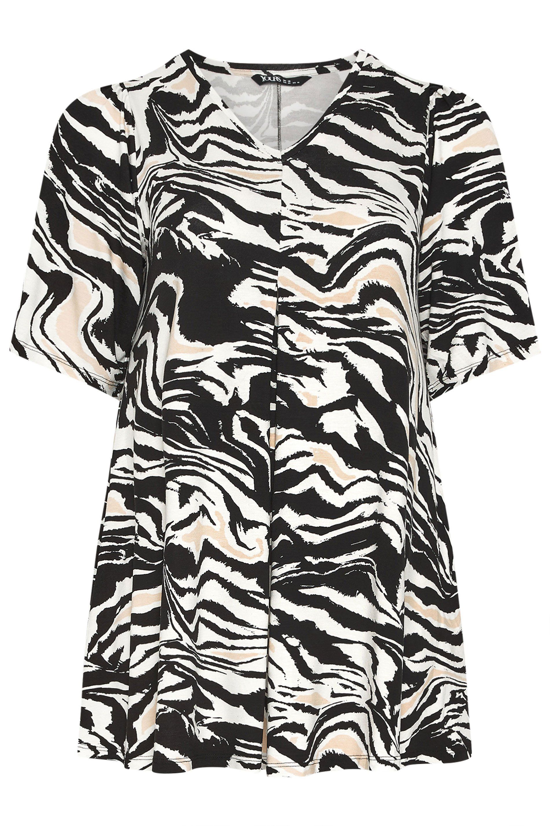 Yours Zebra Pleat Front Top
