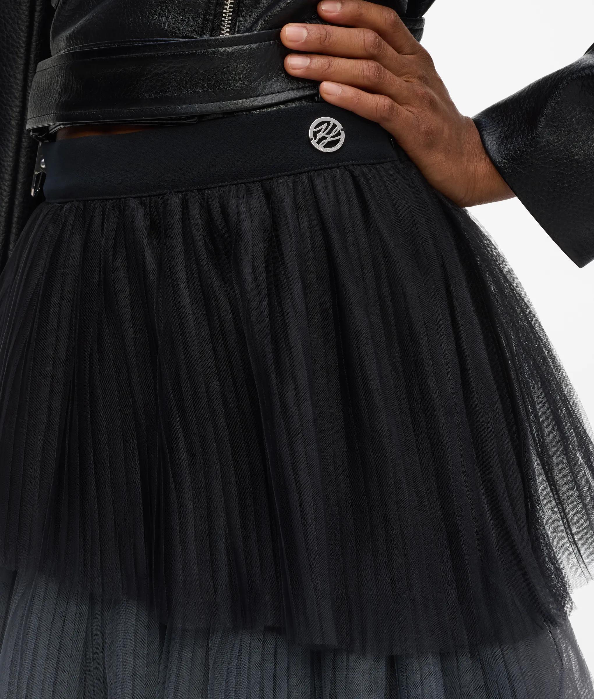 Jupe asymétrique en tulle à effet ombré
