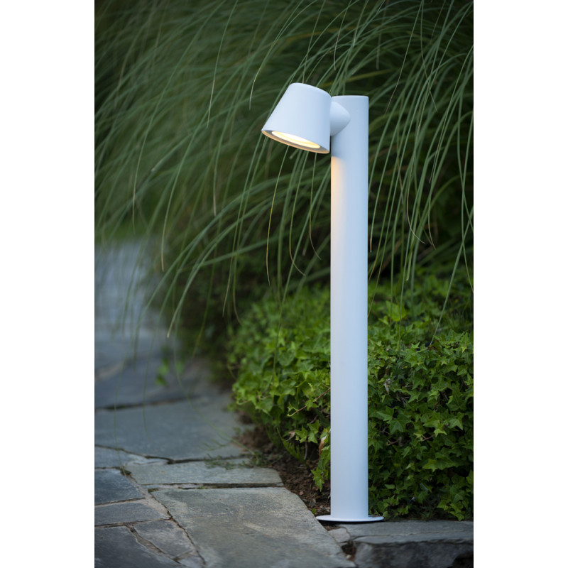 Borne extérieure LED Dingo blanche dimmable GU10 5 W LUCIDE