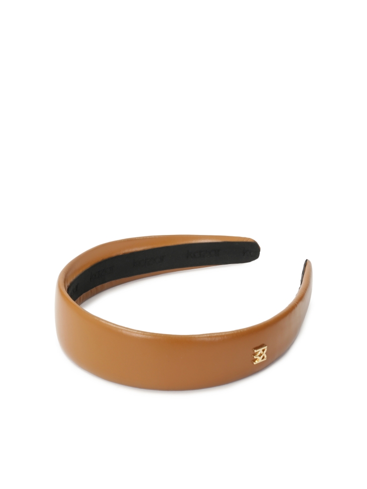 Light brown hairband with small monogram