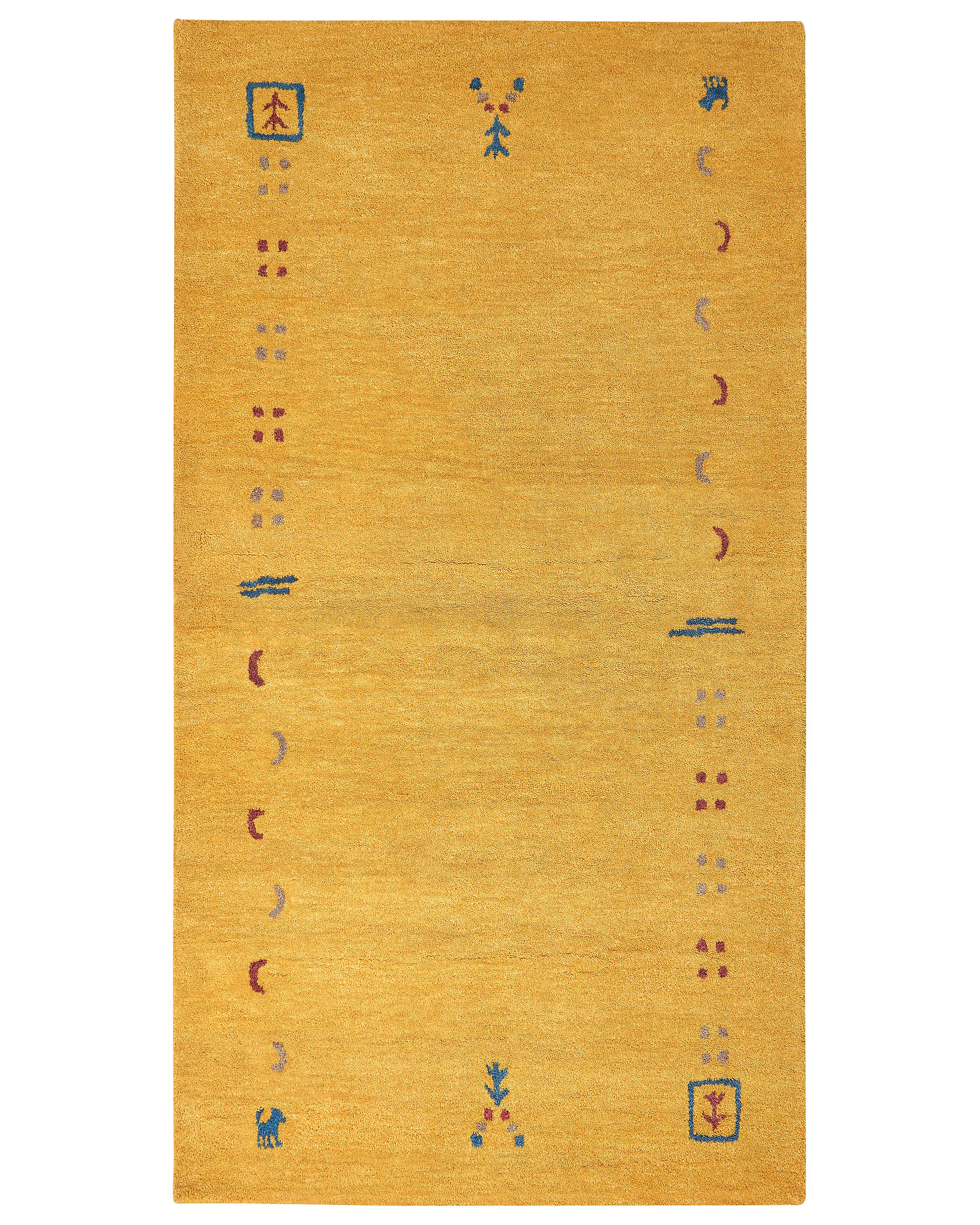Rug AKALAN Yellow 160 x 230 cm Wool Gabbeh