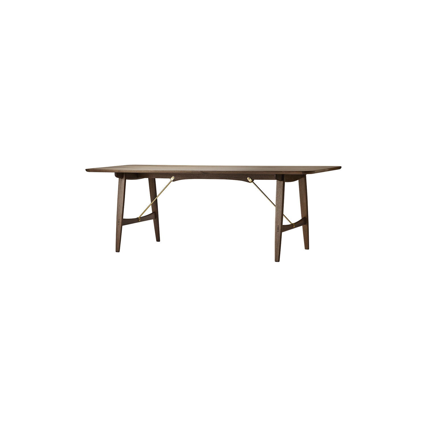 BM1160 Jagtbordet spisebord, olieret valnød/st&aring;l