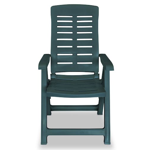 NNEVL Reclining Garden Chairs 4 pcs Plastic Green
