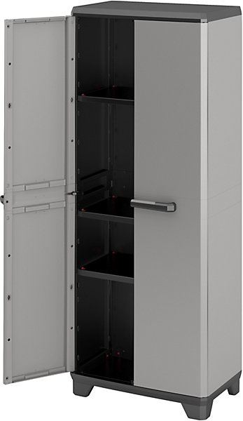 Armoire haute plastique 3 tablettes L.68 x H.173 x P.39 cm