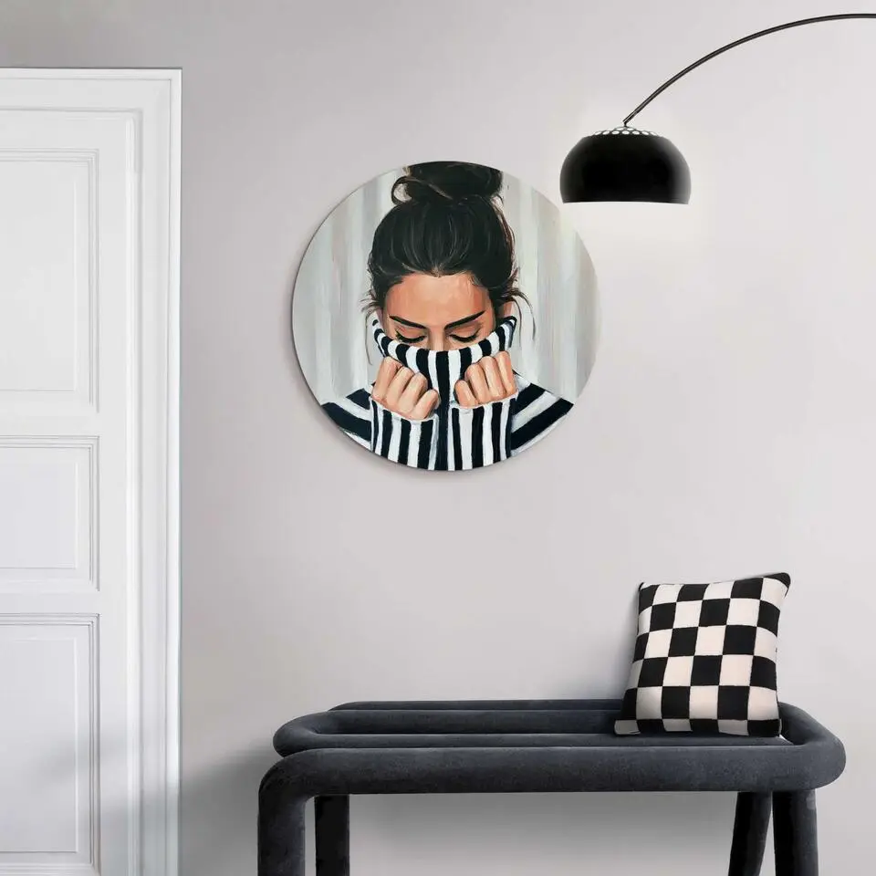 Glasschilderij Rustige sfeer - &Oslash; 50 - Zwart-Wit