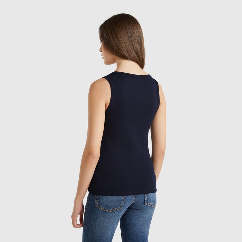 Midnight blue tank top in pure cotton