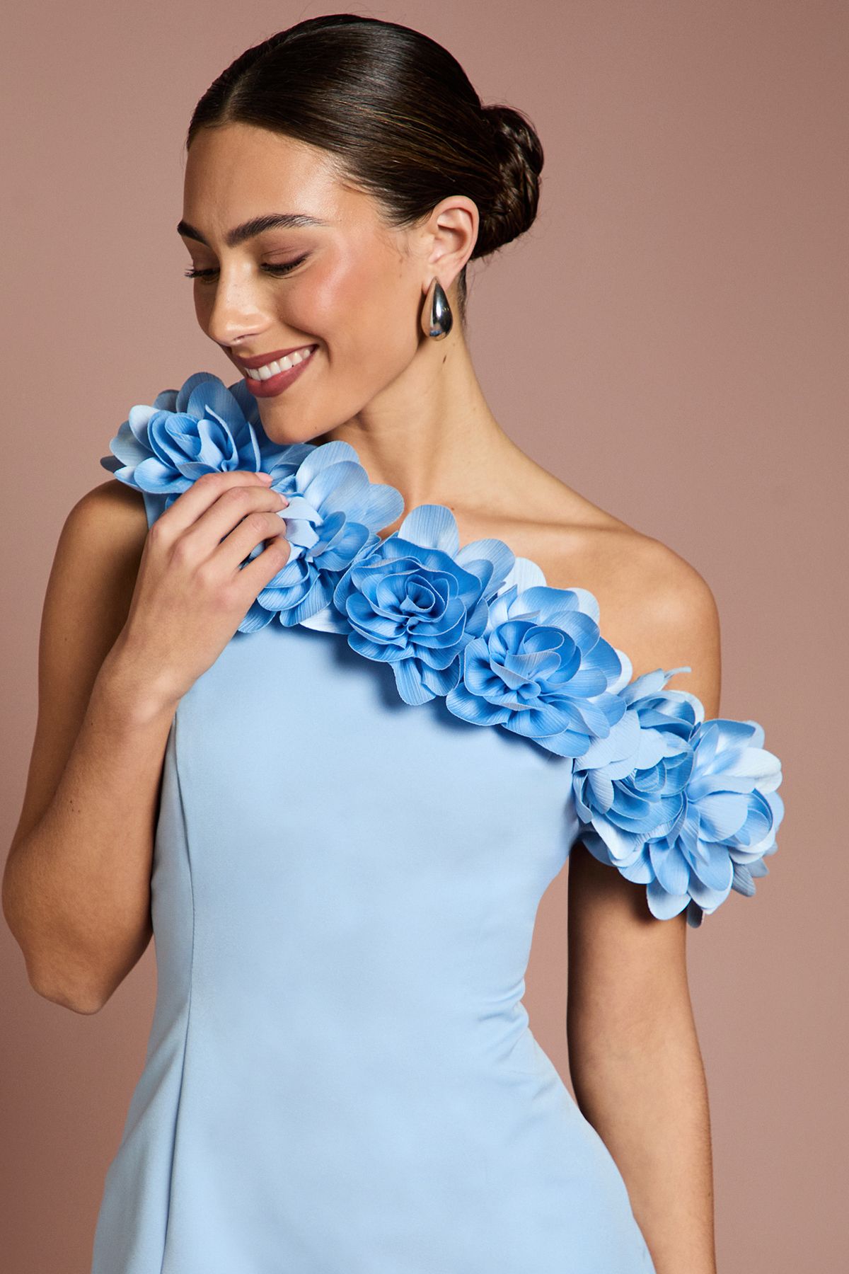 Coast 3D Floral One Shoulder Mini Dress