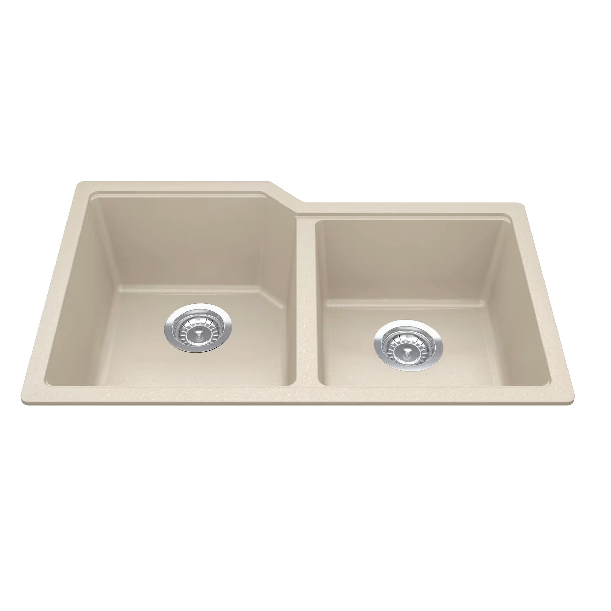 Kindred Urban Undermount Granite Double Bowl Kitchen Sink, 30.69-in x 19.69-in x 8.63-in, Champagne