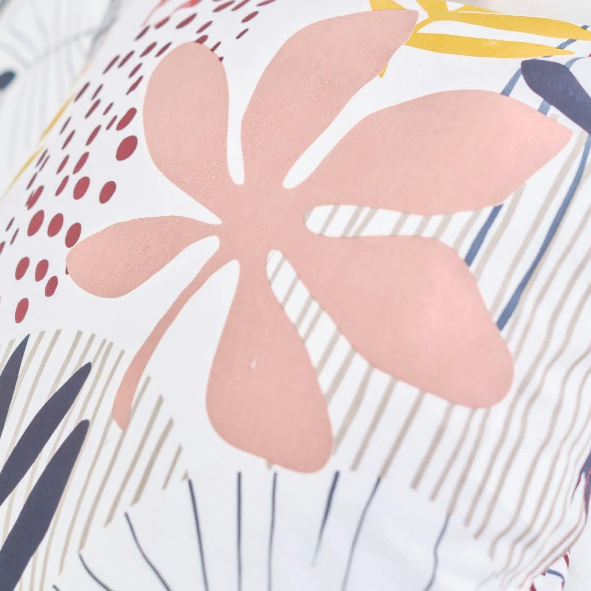 SUNSHINE LOU - Parure de lit imprimé en coton gris 220x240