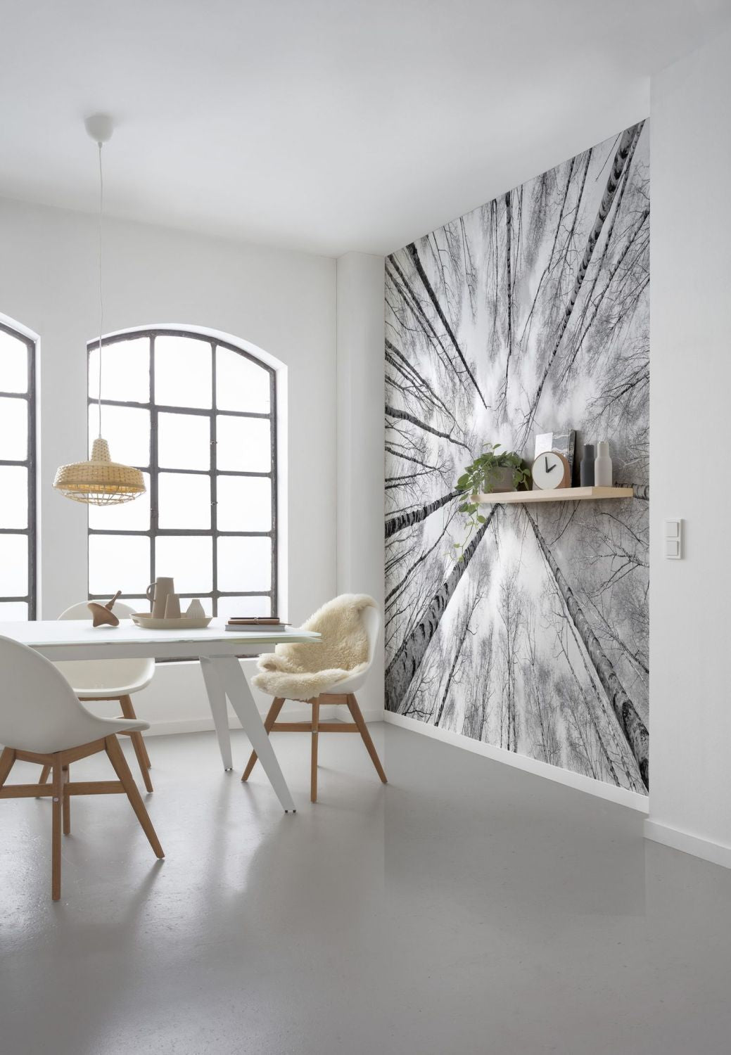 Sanders & Sanders fotobehang bos zwart wit - 450 x 280 cm - 612675