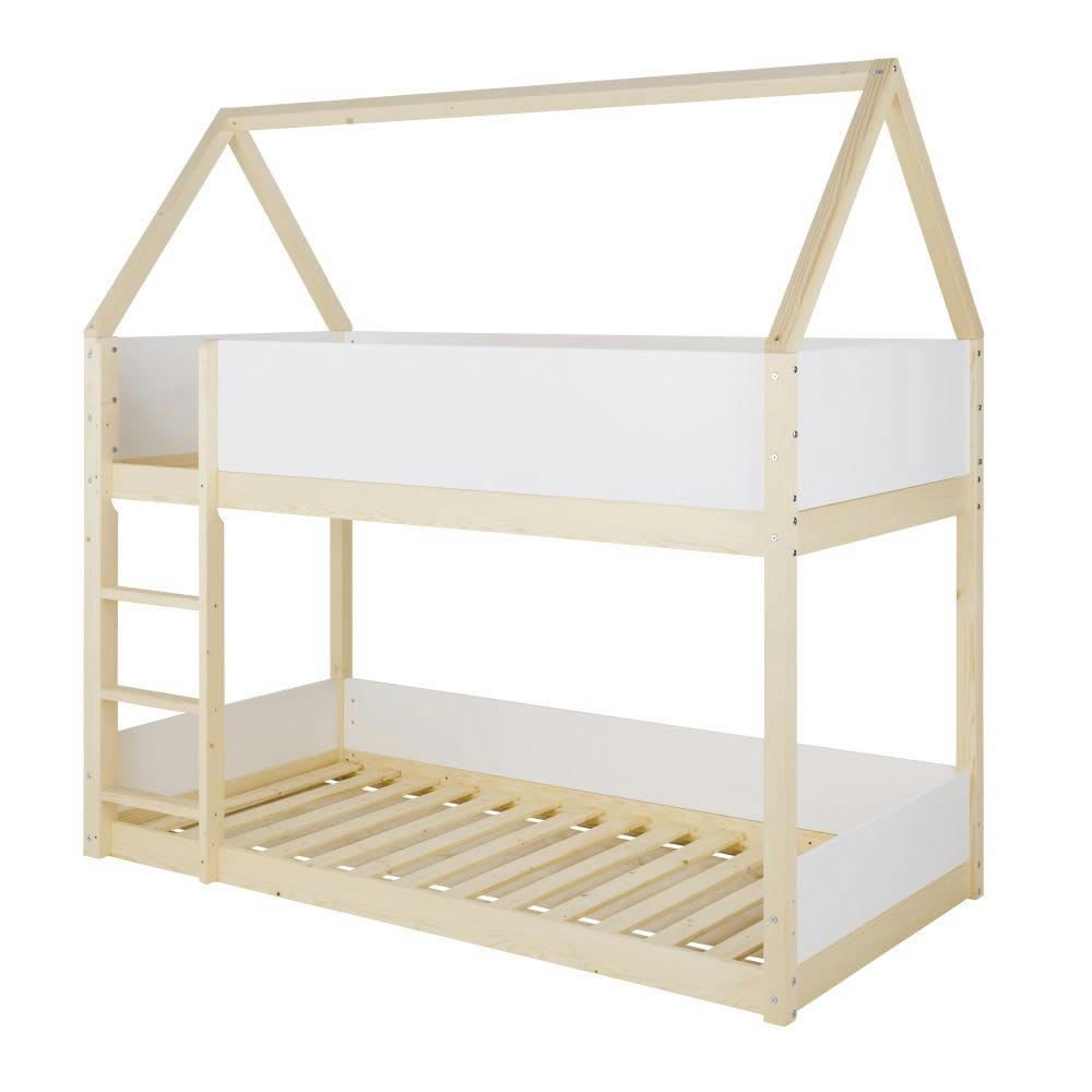 Come - Lits superposés cabane enfant bicolore 90x190