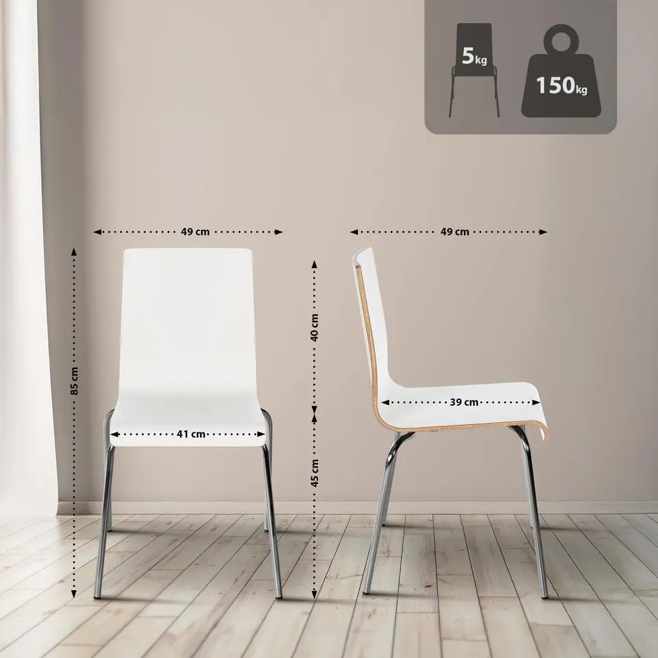 CLP Eetkamerstoel Gahanna Hout - wit