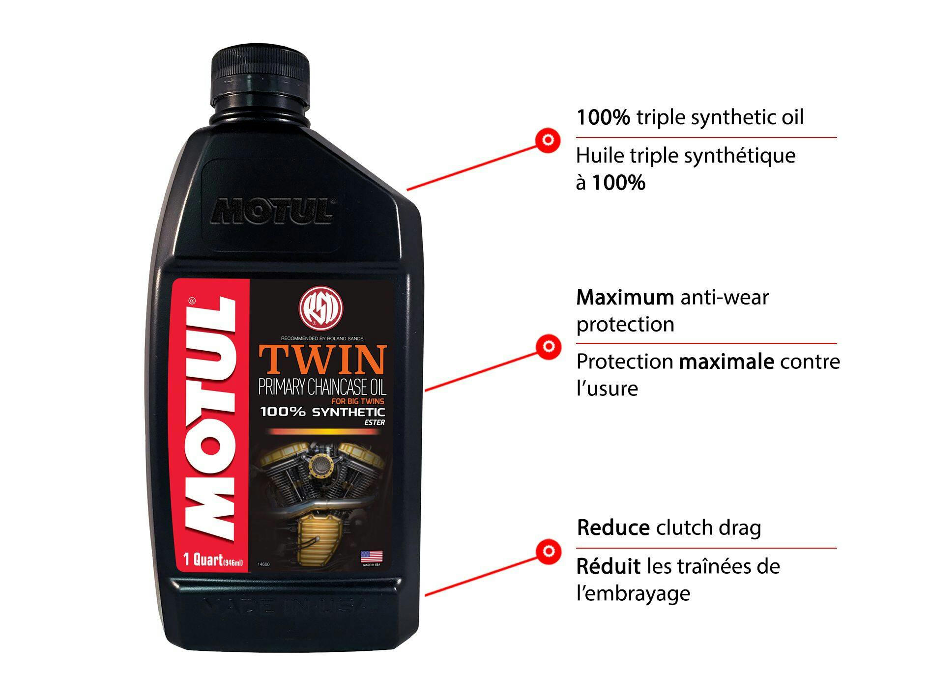Motul Twin Synthetic Primary Chain Case Motorcycle Oil , 1-L