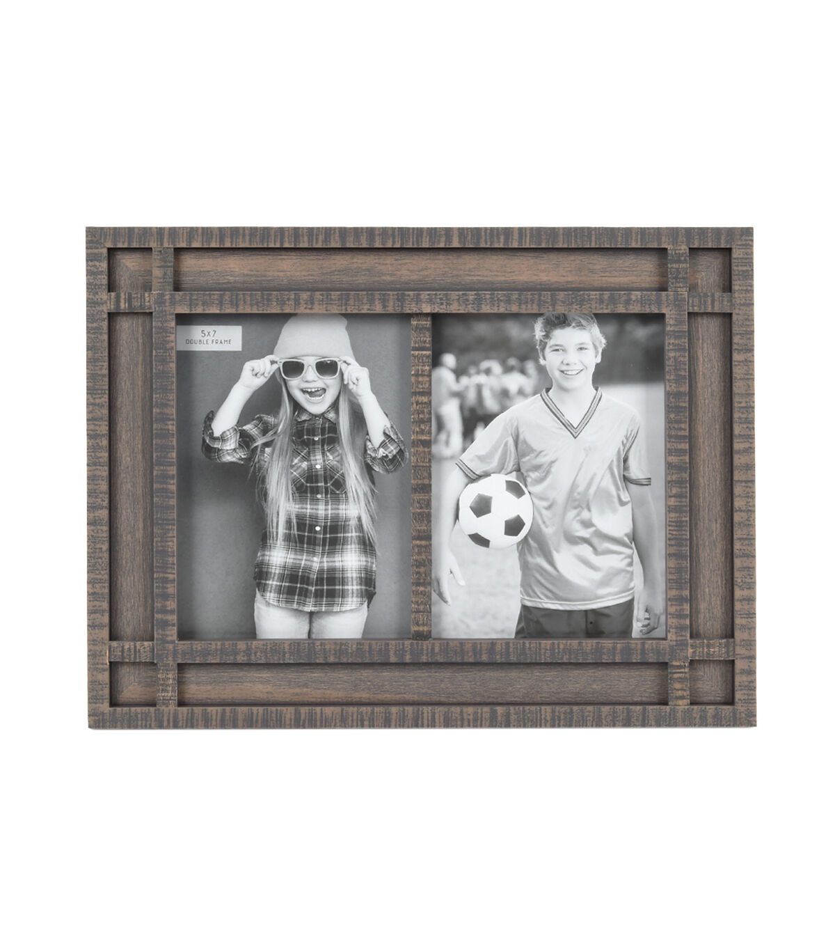 5 x 7 Gray Wood 2 Picture Wall & Tabletop Picture Frame