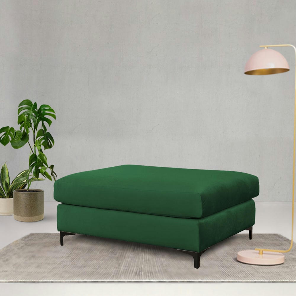 - Pouf salon velours vert