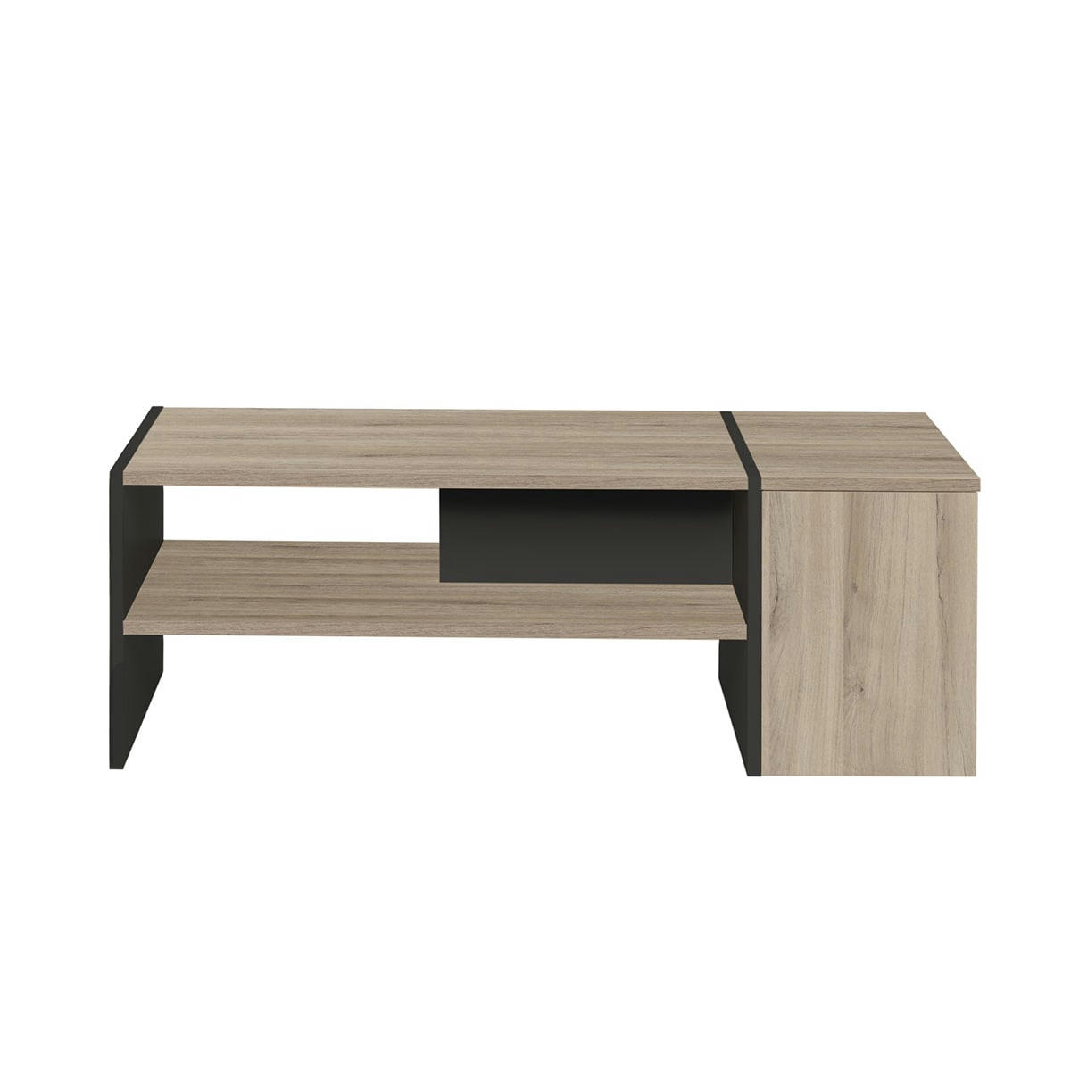YORI - Table basse coffre de rangement naturel clair