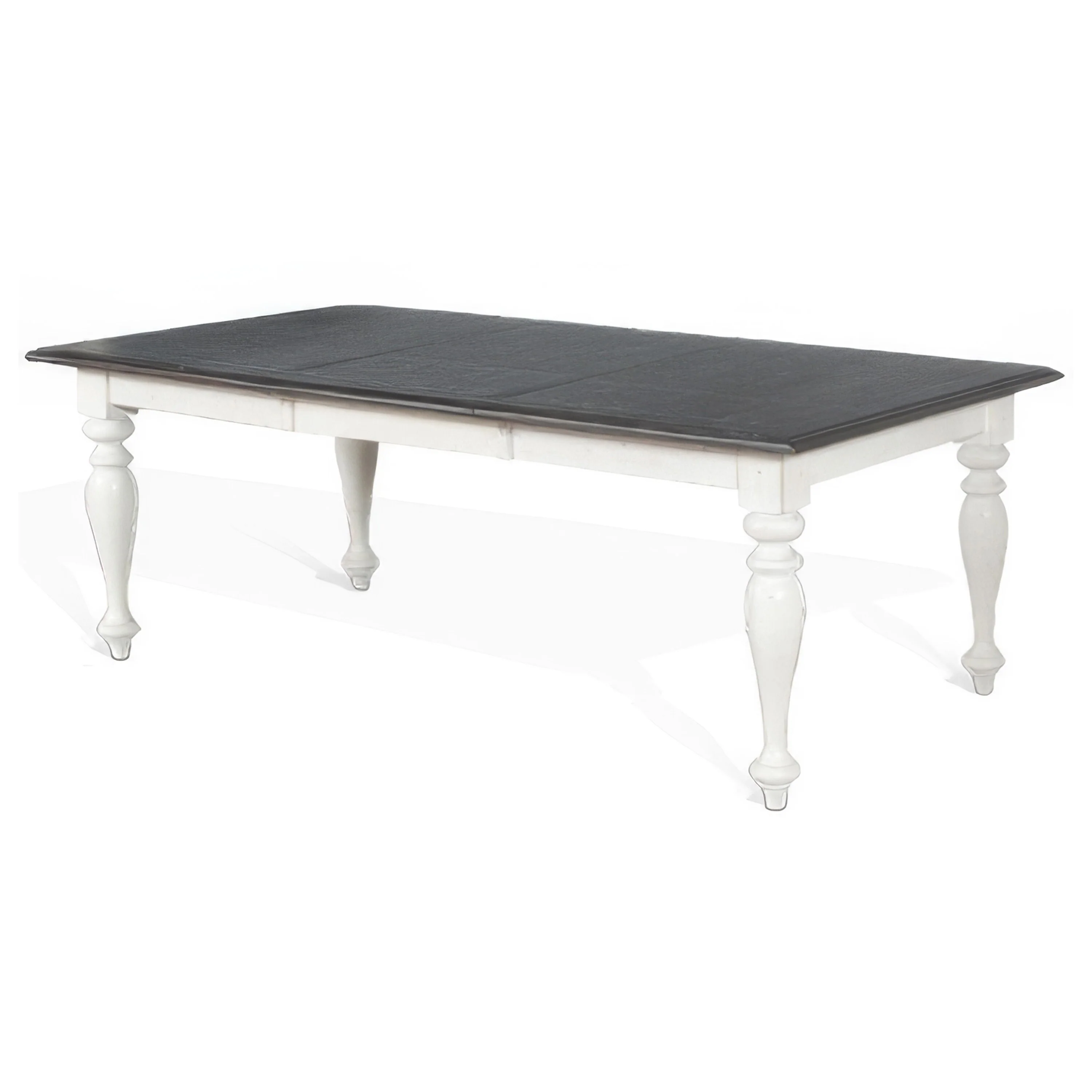 Orso Dining Table, White Mindi Wood, Rectangular Extendable 60-84 Inch