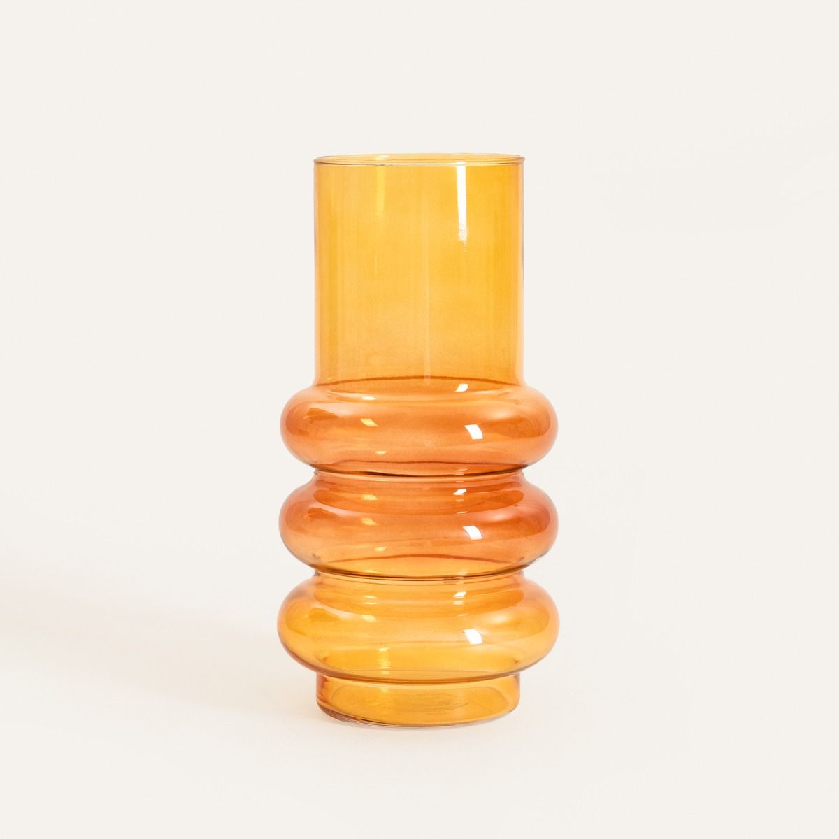 Wazon CIRCLE szklany miodowe ombre 11x26 cm
