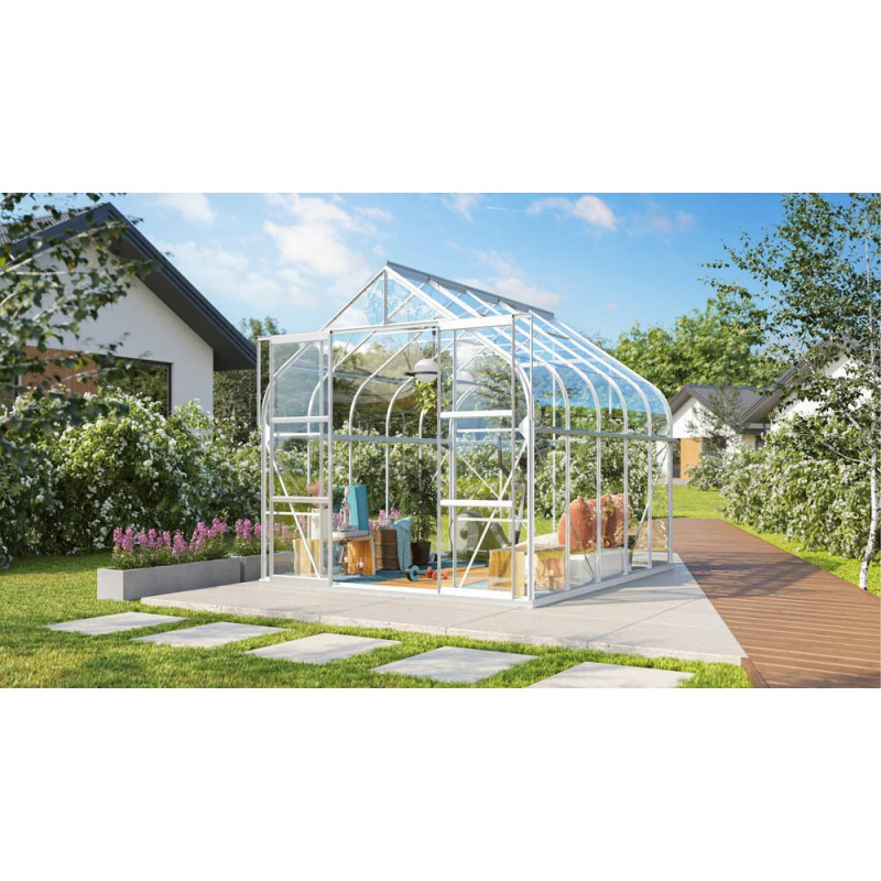 Serre en verre Dione aluminium anodisé 8,3 m² VITAVIA